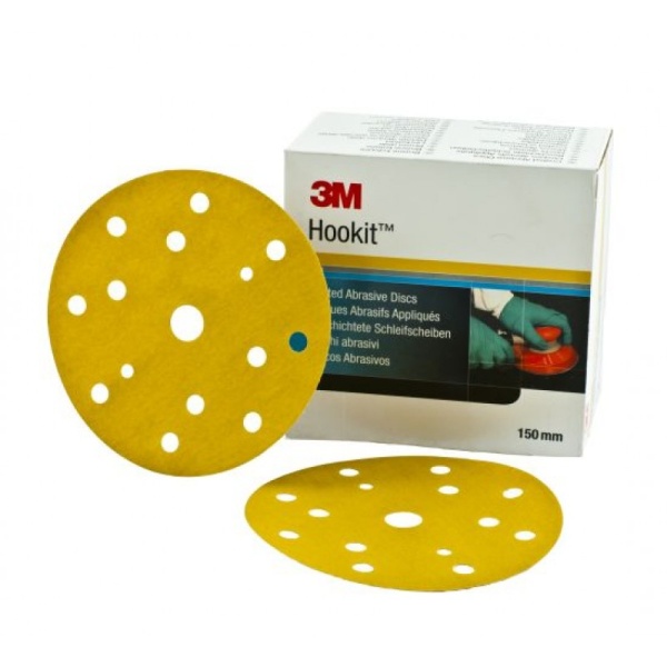 3M/ 50448 КРУГИ 255P+Золотистая LD861A p220 с 15 отв.D=150мм (100/500)