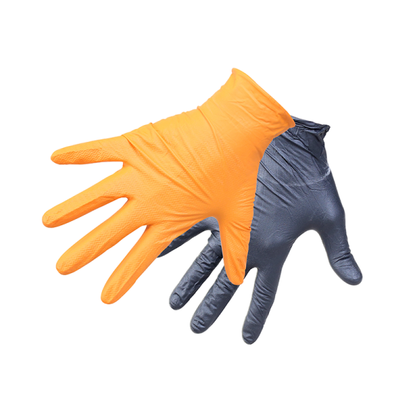 RoxelPro/ Перчатки нитриловые ROXTOP, (чёрные/оранжевые)  XL, 100 шт (50 пар) 721241
