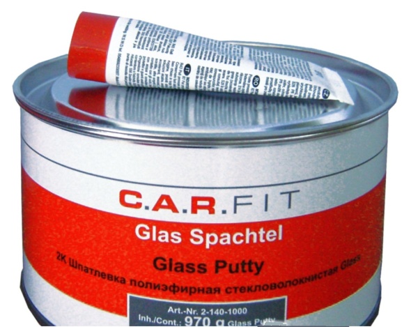 Carfit / 2К Шпатлевка ПЭ Glas 1 кг с отв./12