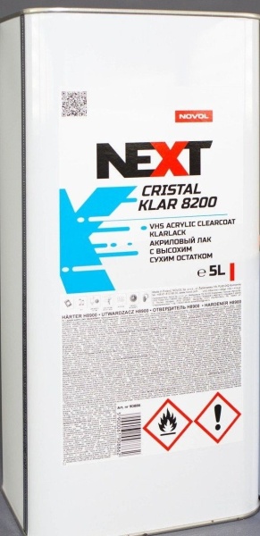 NEXT / Лак Cristal Klar 8200 акриловый VHS 5,0 л   90886   (4шт)